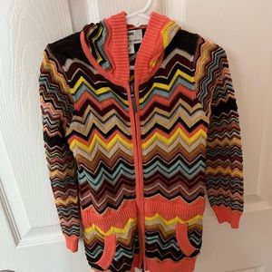 Missoni for Target Pastel Chevron Hooded Zip Up Sweater 3T